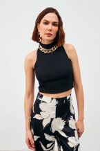 Anasayfa 63 Zincir Aksesuarlı Crop Bluz